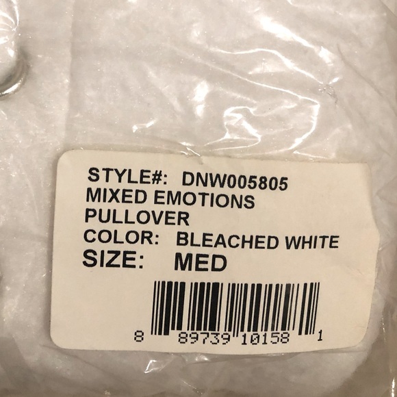 Daydream Nation Dolls Kill Mixed Emotions Fuzzy Oversized White Sweatshirt.NWT!M - Picture 12 of 12